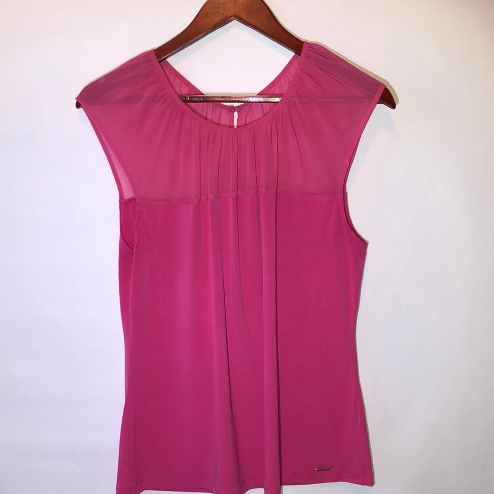 Calvin Klein sheer upper bodice top szS